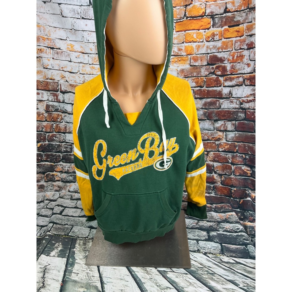 Green Bay Packers NFL Team Apparel Pullover Hoodie Sweatshirt Women's Size‎ M